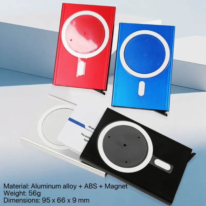 Porta carte magnetico pop-up automatico in alluminio