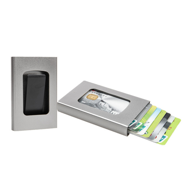 Porta carte di credito in alluminio con blocco RFID